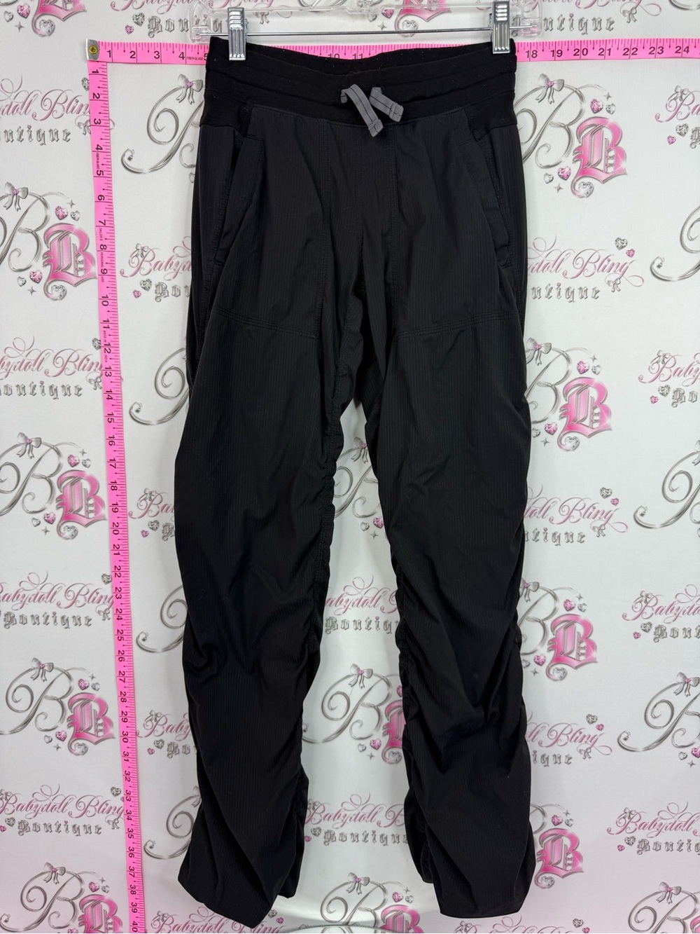 Ivivva Black Girls' Athletic Joggers with Grey Drawstring